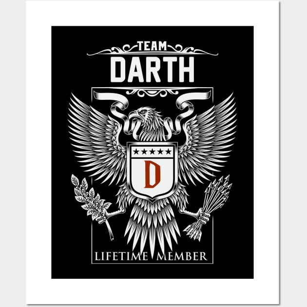 Team Darth Lifetime Member | Darth First Name, Darth Family Name, Darth Surname Wall Art by WiseCookoPTvo